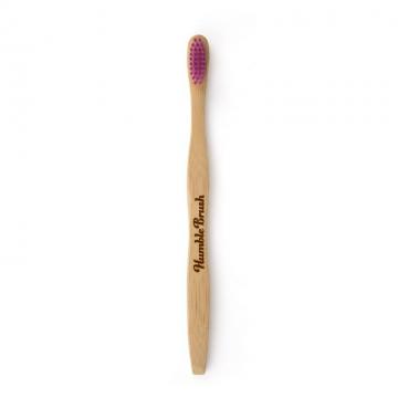 Humble Brush Soft FLAT - ekologiczna szczoteczka z bambusową rączką miękka z różowym włosiem