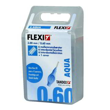 Tandex czyściki międzyzębowe FLEXI 0,60 x 3,00mm Extra Fine Aqua (niebieski) 6szt. w opak.