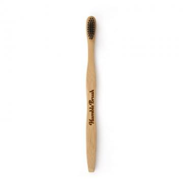 Humble Brush Soft FLAT - ekologiczna szczoteczka z bambusową rączką miękka z czarnym włosiem