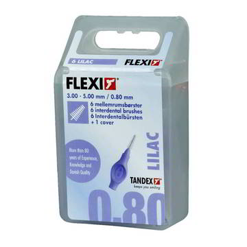 Tandex czyściki międzyzębowe FLEXI 0,80 x 3,00-8,00mm X-fine trapered Lilac (liliowy) 6szt. w opak.