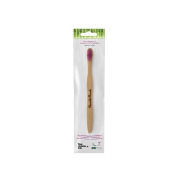 Humble Brush Soft FLAT - ekologiczna szczoteczka z bambusową rączką miękka z różowym włosiem