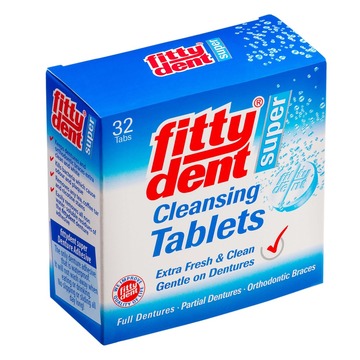 FITTYDENT SUPER - Silne tabletki czyszczące do aparatów ortodontycznych ruchomych i protez 32 szt.