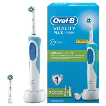 Braun Oral-B Vitality PLUS Crossaction - szczoteczka elektryczna do zębów z 2 końcówkami